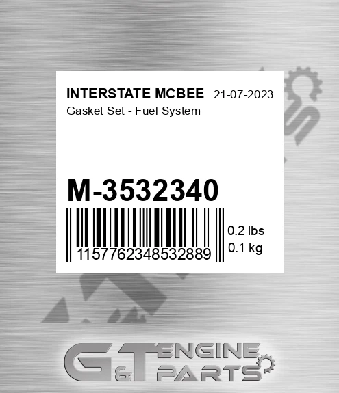 M-3532340 Gasket Set - Fuel System for INTERSTATE MCBEE