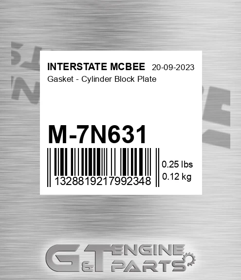 M-7N631 Gasket - Cylinder Block Plate for INTERSTATE MCBEE