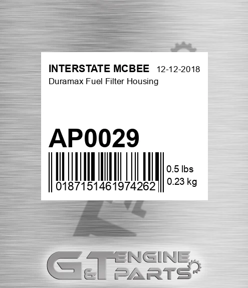 AP0029 Duramax Fuel Filter Housing