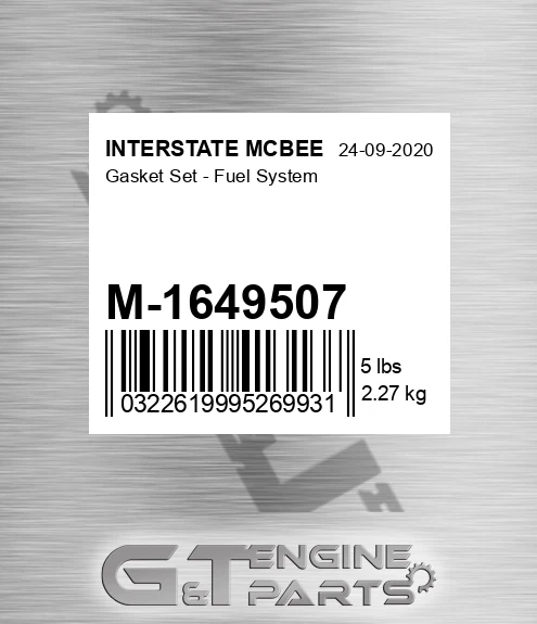 M-1649507 Gasket Set - Fuel System for INTERSTATE MCBEE