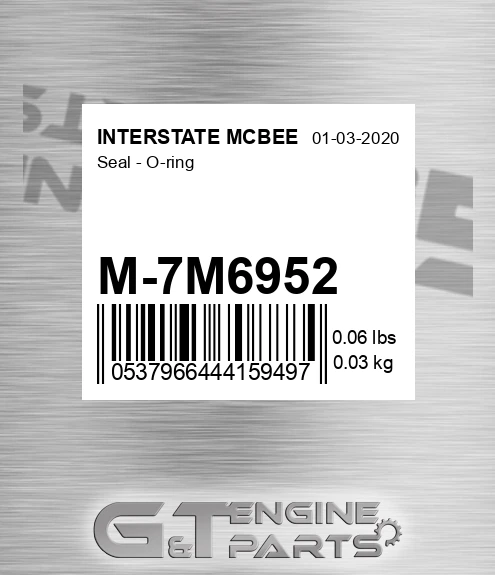 M-7M6952 Seal - O-ring for INTERSTATE MCBEE