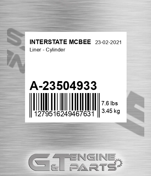 A-23504933 Liner - Cylinder for INTERSTATE MCBEE