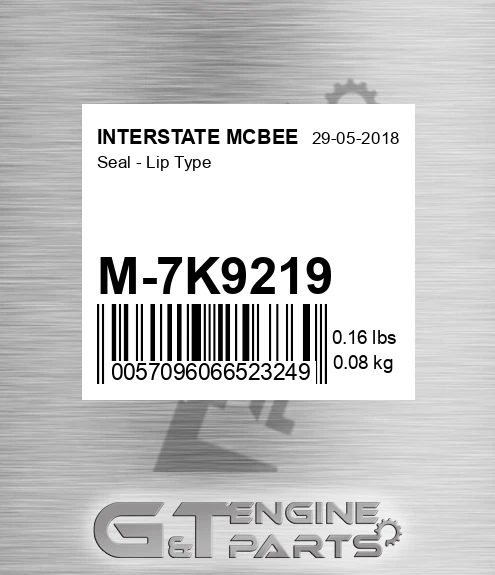 M-7K9219 Seal - Lip Type for INTERSTATE MCBEE