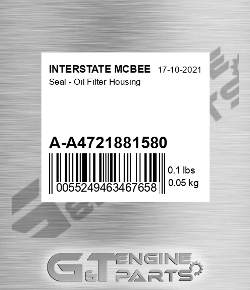 A-A4721881580 Seal - Oil Filter Housing