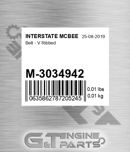 M-3034942 Belt - V Ribbed