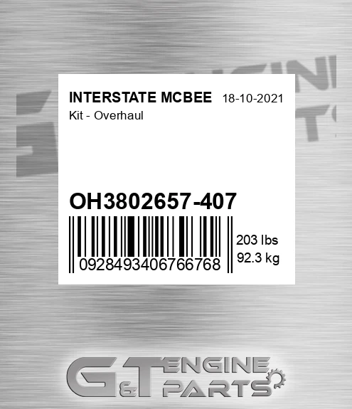OH3802657-407 Kit - Overhaul