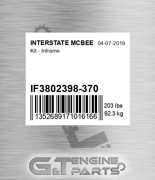 IF3802398-370 Kit - Inframe