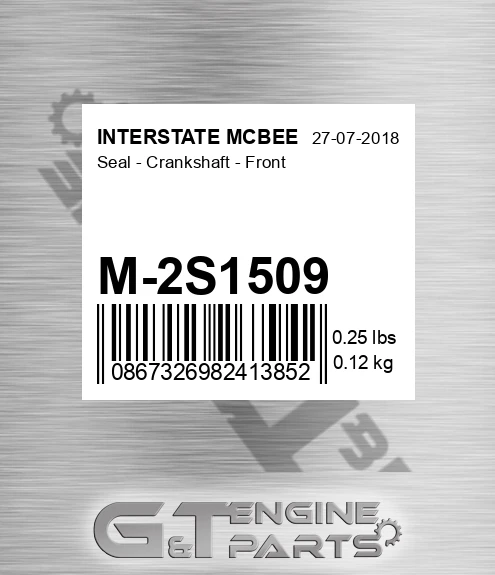 M-2S1509 INTERSTATE MCBEE Seal - Crankshaft - Front