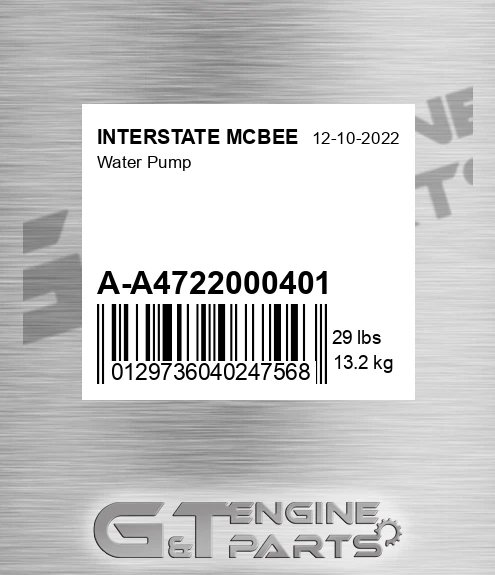A-A4722000401 Water Pump
