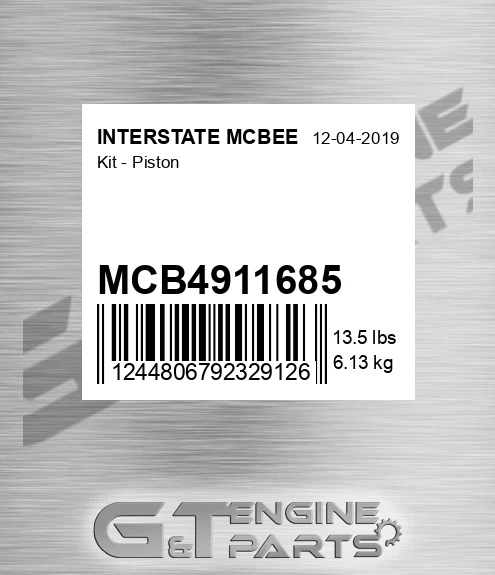 MCB4911685 INTERSTATE MCBEE Kit - Piston