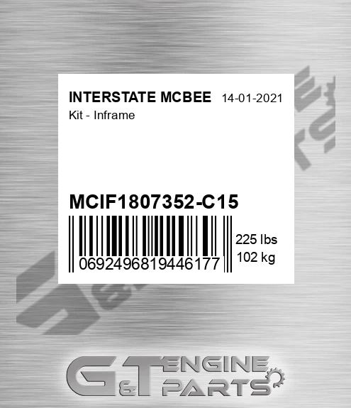 MCIF1807352-C15 Kit - Inframe for INTERSTATE MCBEE