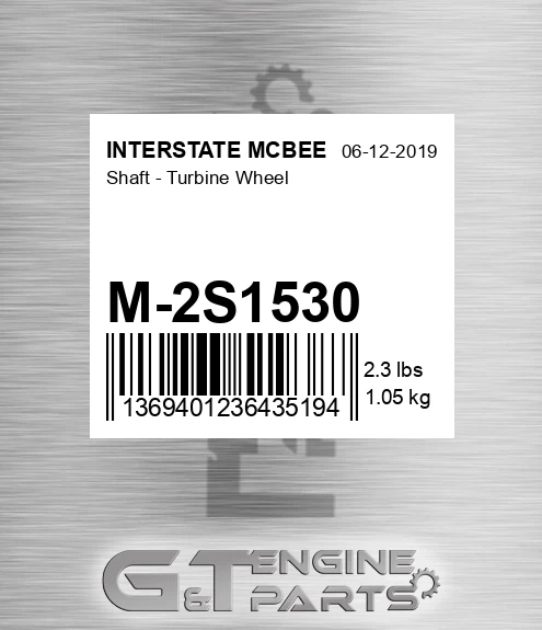 M-2S1530 Shaft - Turbine Wheel