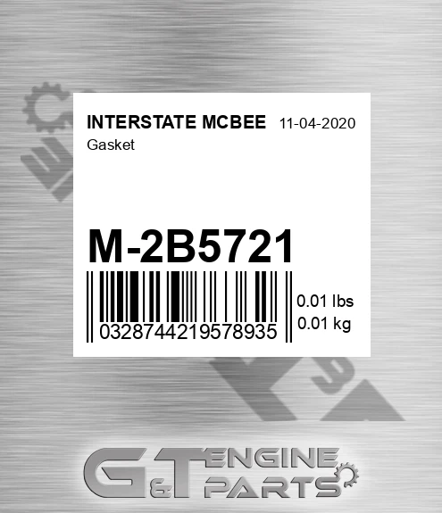 M-2B5721 Gasket for INTERSTATE MCBEE