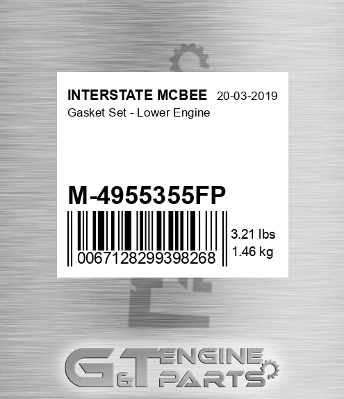 M-4955355FP Gasket Set - Lower Engine