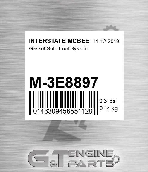 M-3E8897 Gasket Set - Fuel System for INTERSTATE MCBEE