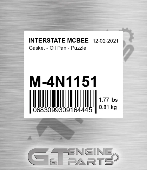 M-4N1151 Gasket - Oil Pan - Puzzle for INTERSTATE MCBEE
