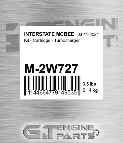 M-2W727 Kit - Cartridge - Turbocharger for INTERSTATE MCBEE