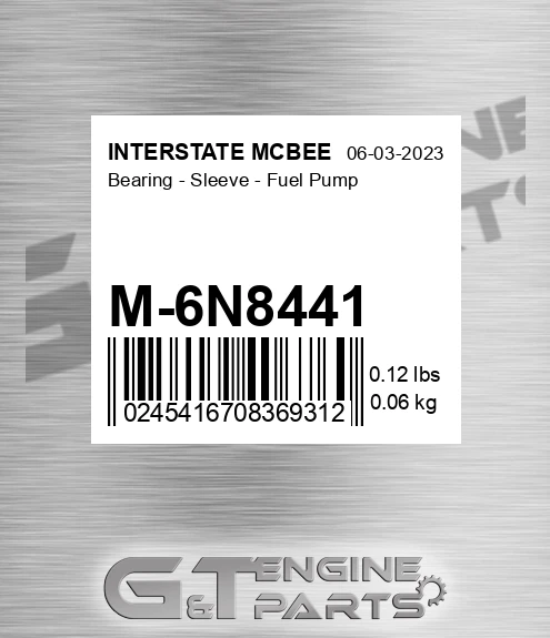 M-6N8441 Bearing - Sleeve - Fuel Pump for INTERSTATE MCBEE