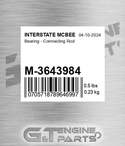 M-3643984 Bearing - Connecting Rod