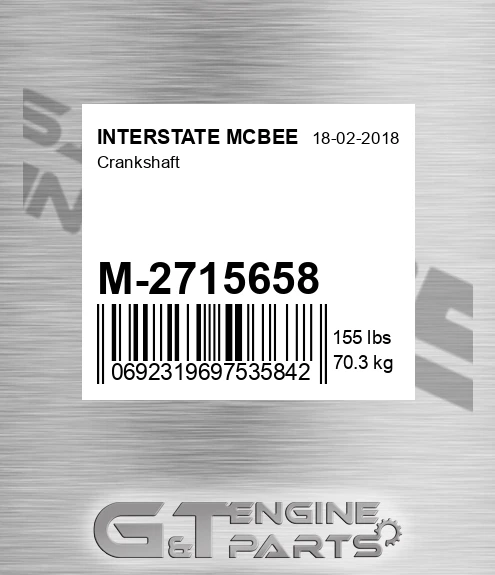 M-2715658 Crankshaft for INTERSTATE MCBEE