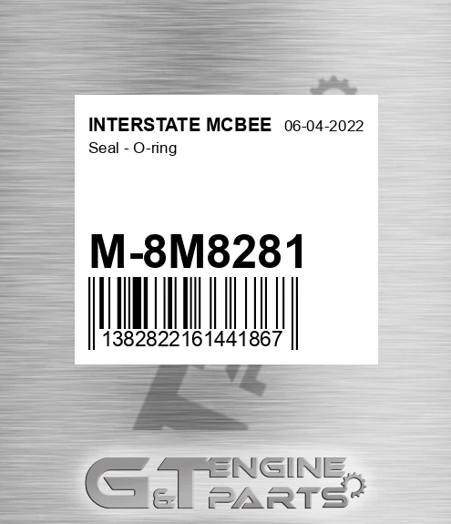 M-8M8281 Seal - O-ring for INTERSTATE MCBEE