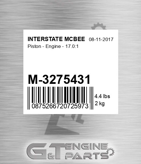 M-3275431 Piston - Engine - 17.0:1