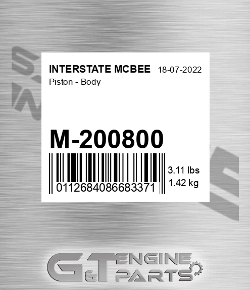 M-200800 Piston - Body