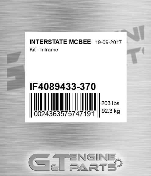 IF4089433-370 Kit - Inframe