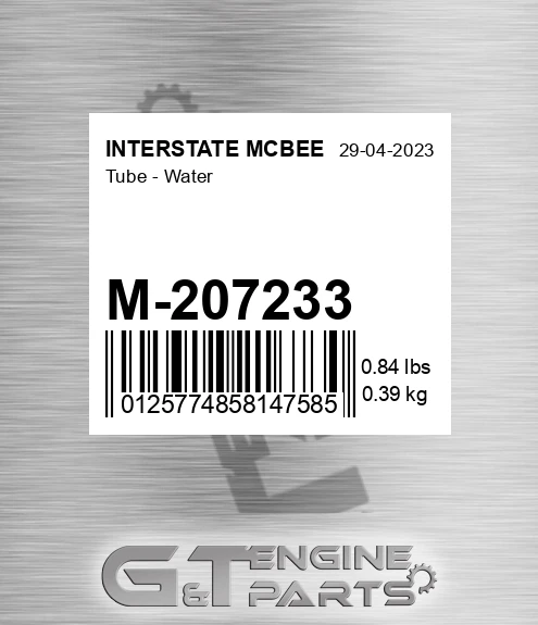 M-207233 Tube - Water