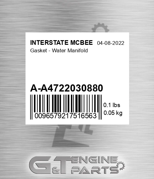 A-A4722030880 Gasket - Water Manifold
