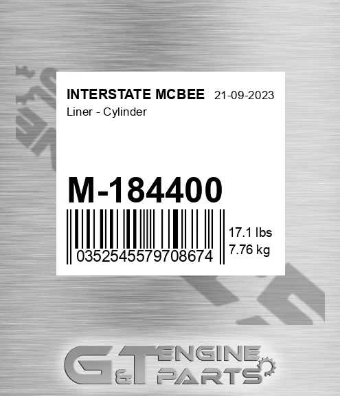 M-184400 Liner - Cylinder