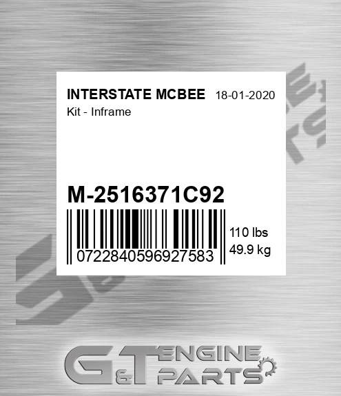 M-2516371C92 Kit - Inframe for INTERSTATE MCBEE