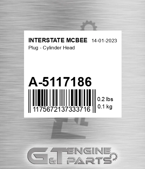 A-5117186 Plug - Cylinder Head