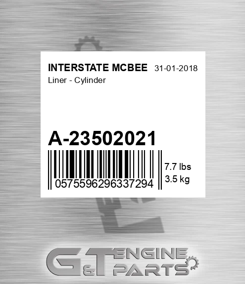 A-23502021 Liner - Cylinder