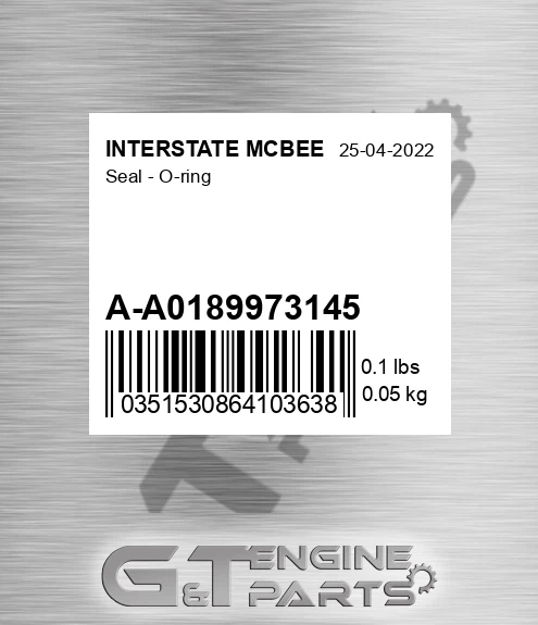 A-A0189973145 Seal - O-ring