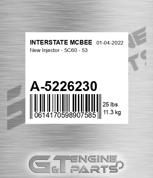 A-5226230 New Injector - 5c60 - 53