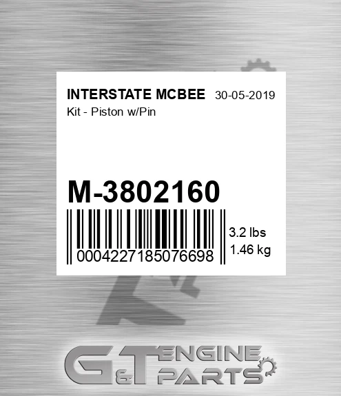 M-3802160 Kit - Piston W/pin