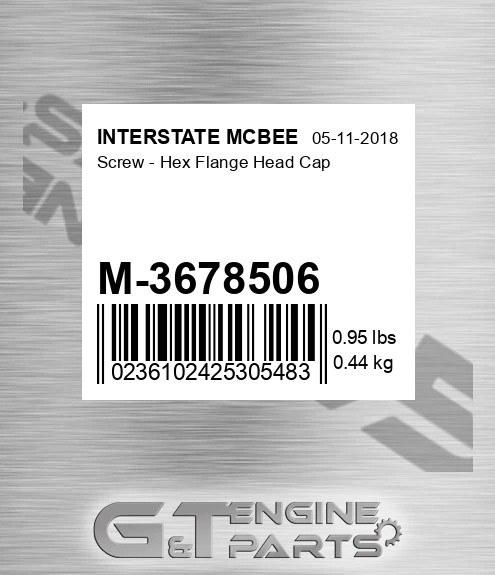 M-3678506 Screw - Hex Flange Head Cap