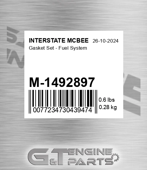 M-1492897 Gasket Set - Fuel System for INTERSTATE MCBEE