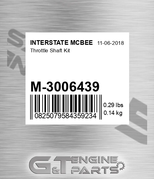M-3006439 Throttle Shaft Kit for INTERSTATE MCBEE