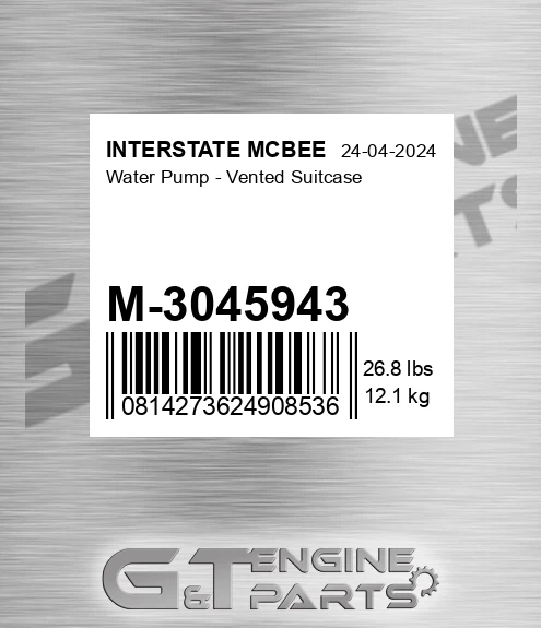 M-3045943 Water Pump - Vented Suitcase