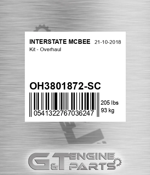 OH3801872-SC Kit - Overhaul