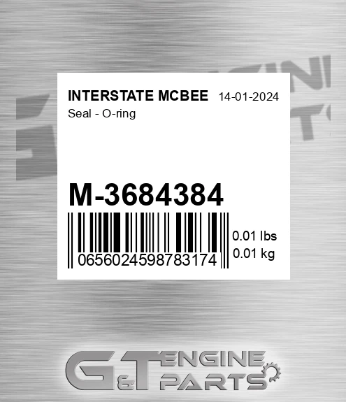 M-3684384 Seal - O-ring for INTERSTATE MCBEE