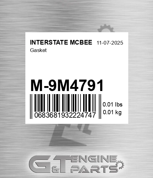 M-9M4791 Gasket for INTERSTATE MCBEE