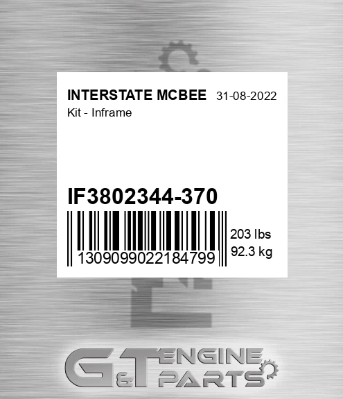 IF3802344-370 INTERSTATE MCBEE Kit - Inframe