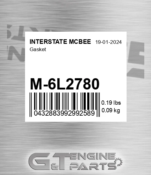 M-6L2780 Gasket for INTERSTATE MCBEE