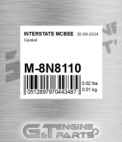 M-8N8110 Gasket for INTERSTATE MCBEE