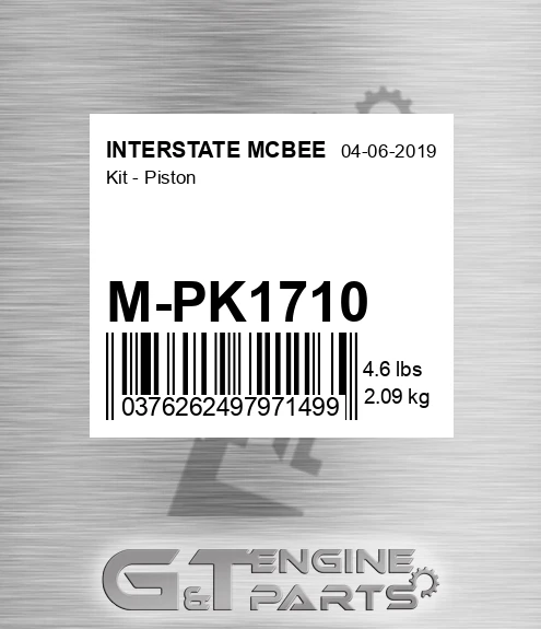 M-PK1710 Kit - Piston for INTERSTATE MCBEE