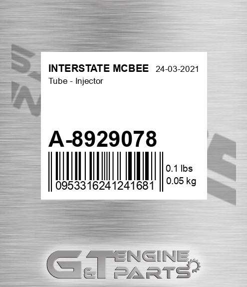 A-8929078 Tube - Injector