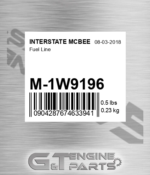 M-1W9196 Fuel Line for INTERSTATE MCBEE